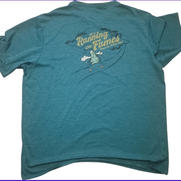 Patagonia trail running teal green short sleeve t-shirt large shirt - Picture 5 of 5